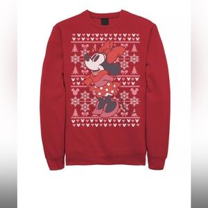 Disney's Minnie Mouse Men's Christmas Sweater Style Sweatshirt